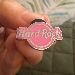 Hard Rock Cafe Pink and Silver Brooch